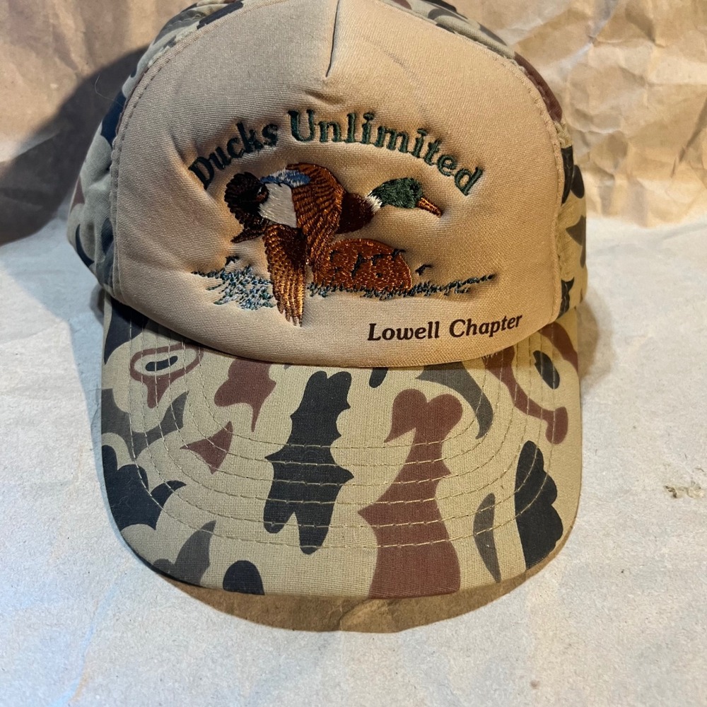 Widgeon Works Ducks Unlimited Hat Camo Lowell Chapter Mallard Snapback Vintage